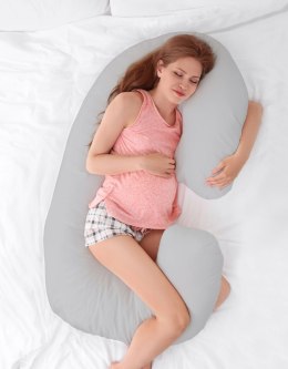 Poduszka ciążowa typu C poduszka dla kobiet w ciąży i do karmienia- szary
