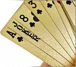 Karty do gry w pokera plastikowe złote - $$$ dolar