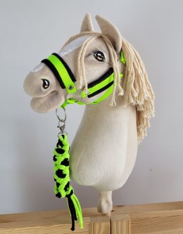 Uwiąz dla Hobby Horse ze sznurka - neon green/ czarny