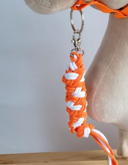 Uwiąz dla Hobby Horse ze sznurka - neon orange/ biały