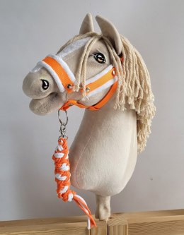 Uwiąz dla Hobby Horse ze sznurka - neon orange/ biały
