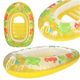 BESTWAY 34037 Kółko do pływania dla niemowląt koło pontonik dla dzieci dmuchany z siedziskiem łódka materac plażowy żółty 3-6 la