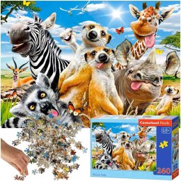 CASTORLAND Puzzle układanka 260 elementów African Selfie - Afrykańskie zwierzęta 8+