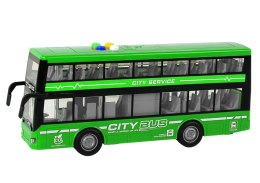 Autobus Piętrowy Na Baterie Światła Dźwięki Napęd Frykcyjny Zielony 1:16