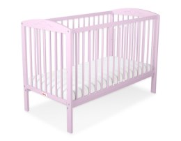 Drewniane łóżeczko dla niemowląt 120x60cm serca różowe