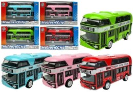 Piętrowy Autobus Napęd Naciągowy 4 Kolorów Import LEANToys