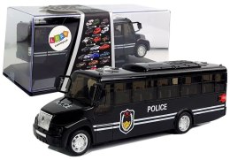 Autobus Policja Czarny z Naciągiem Dźwięk Import LEANToys