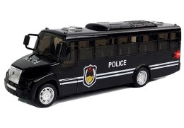 Autobus Policja Czarny z Naciągiem Dźwięk Import LEANToys