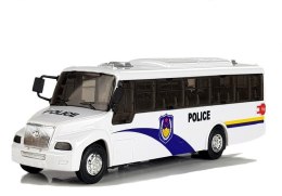 Autobus Policyjny Bus Policja Biały z Naciągiem Dźwięk Import LEANToys