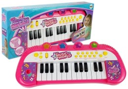 Pianinko Keyboard 24 klawisze Różowe Import LEANToys