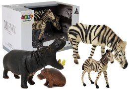 Zestaw Figurek Zwierzęta Afryka Hipopotam Zebra Import LEANToys