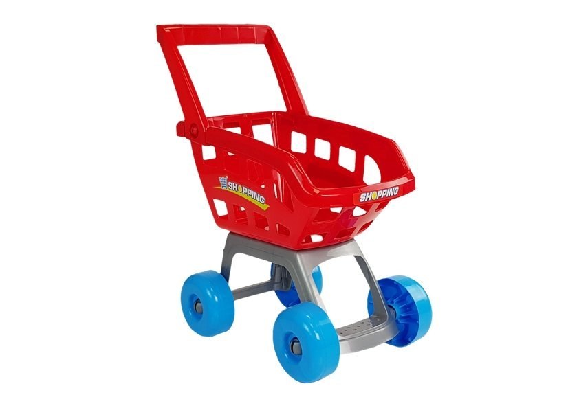 Zabawkowy Market z Wózkiem Kasa Fiskalna Skaner Artykuły Spożywcze Zakupy Import LEANToys