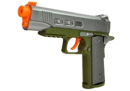 Zestaw Policyjny Pistolet 20cm Odznaka Gwizdek Kabura Efekty Świetlne Dźwięk Import LEANToys