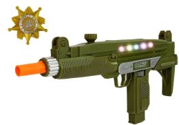 Zestaw Wojskowy Pistolet Dźwięk Światła Odznaka 37 cm Import LEANToys
