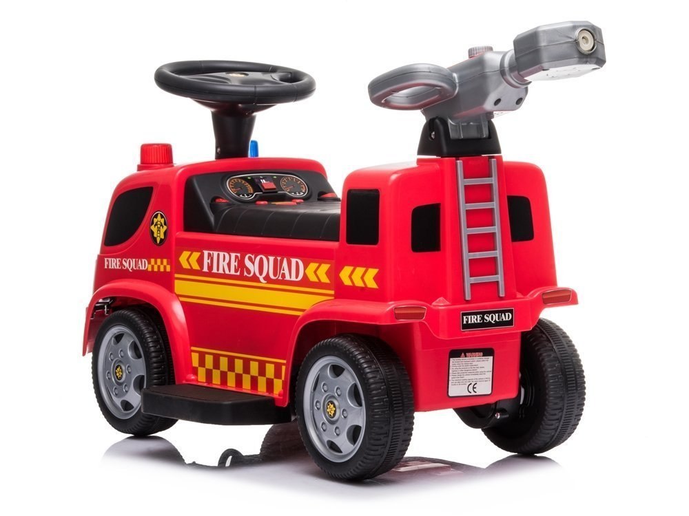 Pojazd Jeździk Straż Pożarna Armatka Bańki Mydlane Dźwięki Koguty Podpórka Na Akumulator LEAN CARS