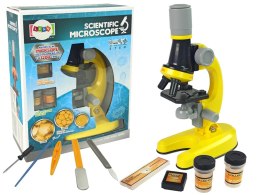 Mikroskop Dla Naukowca Zestaw Edukacyjny Żółty 100x 400x 1200x Import LEANToys