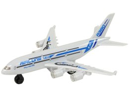 Samolot Pasażerski Biały z Niebieskimi Elementami Napęd Światła Dźwięki