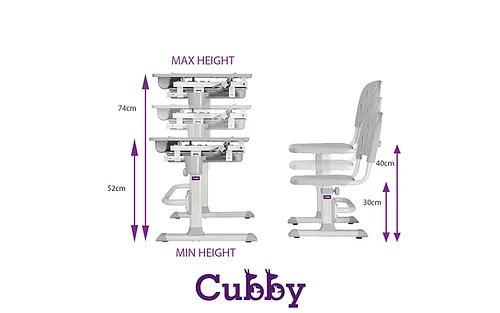 Ergonomiczne biurko z krzesełkiem - Cubby Karo Grey
