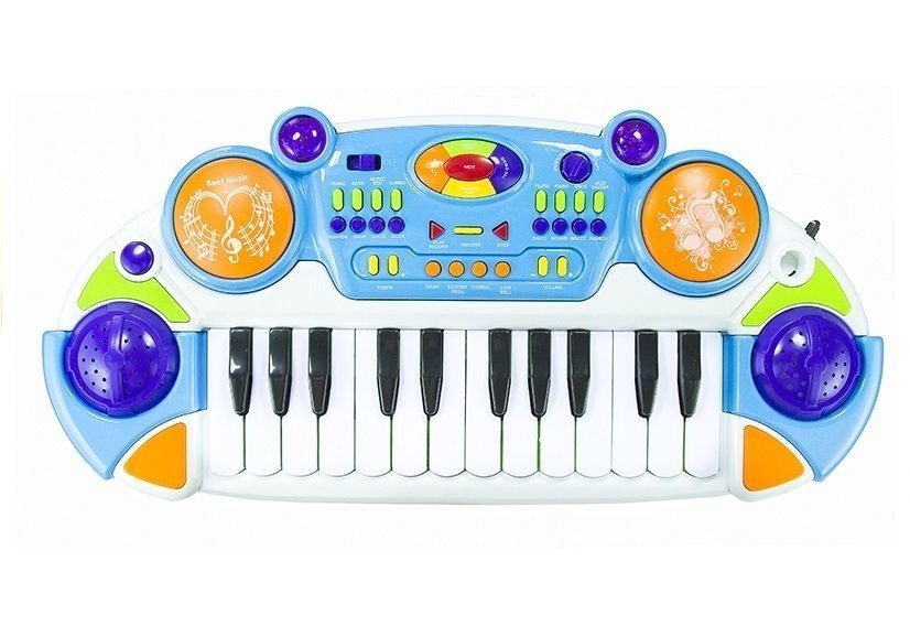 Organy Keyboard + Krzesełko + Mikrofon Niebieski Import LEANToys