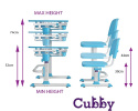 Regulowane biurko z krzesełkiem - Cubby Lupin Blue