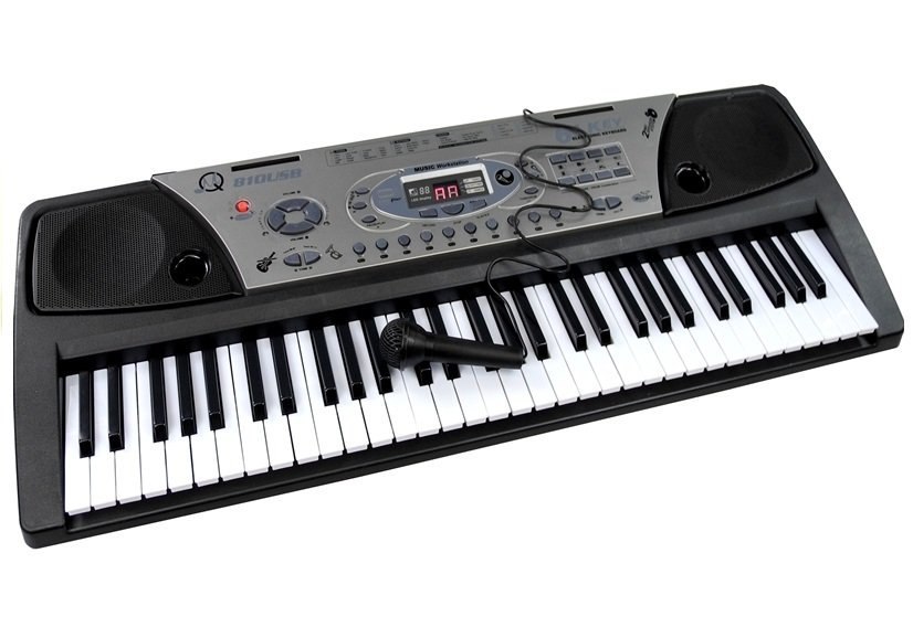 Organy Keyboard + Mikrofon Zasilacz MQ-810 MP3 Import LEANToys