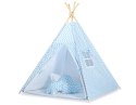 Namiot TIPI dla dzieci +mata + zawieszki pióra - Chevron niebieski