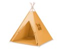 Namiot TIPI dla dzieci +mata + zawieszki pióra - musztardowy