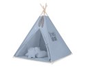 Namiot Tipi dla dzieci + zawieszki pióra - brudny niebieski